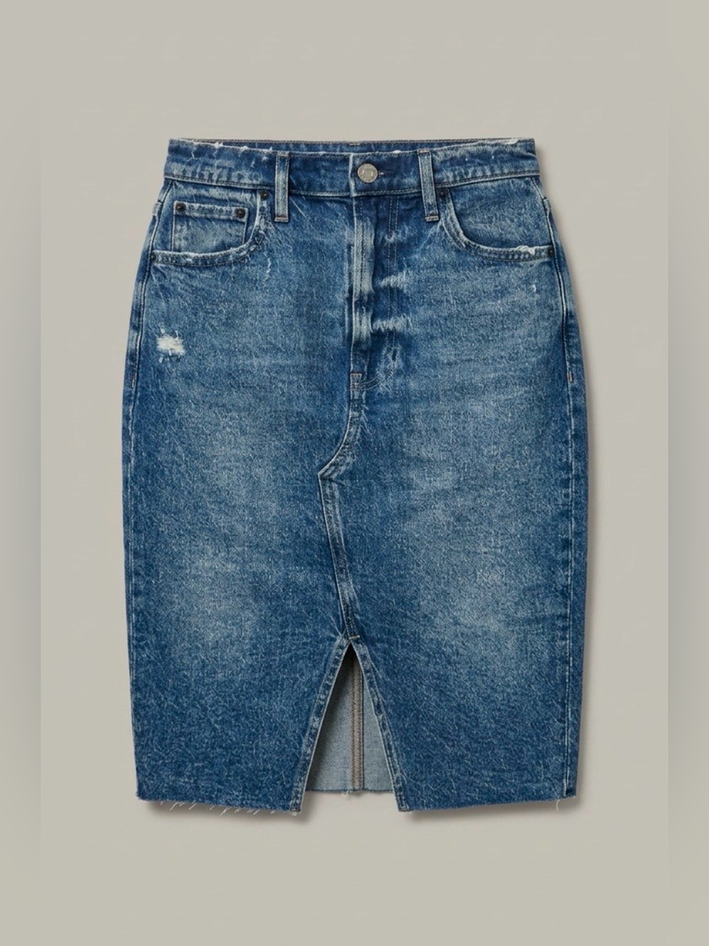 GAP High-Rise Denim Midi Pencil Skirt Size 8